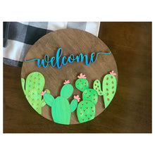 Load image into Gallery viewer, Cactus Door Hanger File SVG, Glowforge File SVG, Cacti Sign, LuckyHeartDesignsCo
