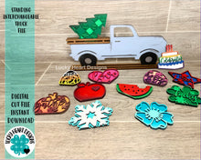 Load image into Gallery viewer, Standing Interchangeable Truck File SVG, Glowforge Home Sing, LuckyHeartDesignsCo
