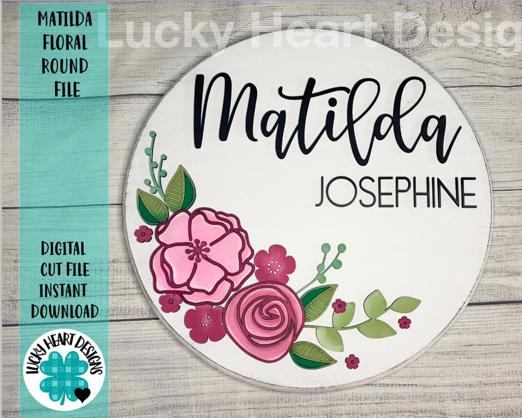 Matilda Floral Round file, SVG