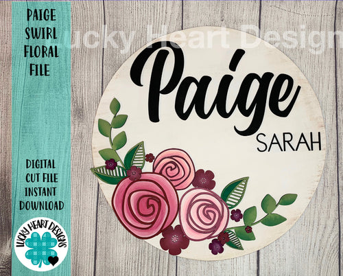 Paige Swirl Floral file, SVG FILE, glowforge flowers