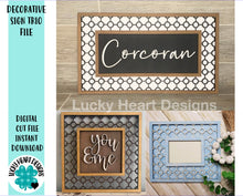 Load image into Gallery viewer, Decorative Sign Trio File SVG, Glowforge picture frame
