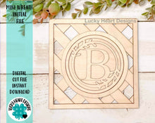 Load image into Gallery viewer, Wreath Initial File SVG, Interchangeable Inserts, Glowforge Laser, LuckyHeartDesignsCo
