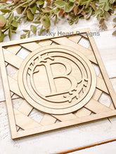 Load image into Gallery viewer, Wreath Initial File SVG, Interchangeable Inserts, Glowforge Laser, LuckyHeartDesignsCo

