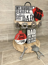 Load image into Gallery viewer, Dad Tiered Tray File SVG, Father&#39;s Day Glowforge, LuckyHeartDesignsCo

