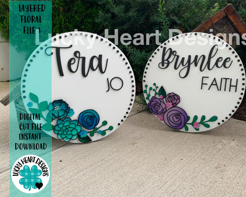 Layered Floral file 1, SVG FILE, Lucky Heart Designs