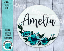 Load image into Gallery viewer, Amelia Floral File SVG, glowforge flower decor
