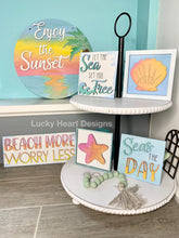 Load image into Gallery viewer, Beach Wall Collage File SVG, Sunset Glowforge Sign, LuckyHeartDesignsCo

