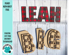 Load image into Gallery viewer, Plaid Alphabet File SVG Glowforge Letters
