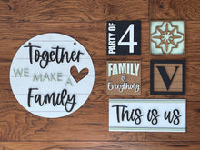 Load image into Gallery viewer, Family Wall Collage File SVG, Tiered Tray Sign Door Hanger, Glowforge, LuckyHeartDesignsCo
