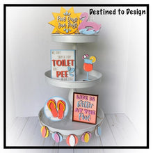 Load image into Gallery viewer, Pool Tiered Tray File SVG, Glowforge Laser, Summer Tier Tray, LuckyHeartDesignsCo
