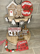 Load image into Gallery viewer, Gingerbread Tiered Tray File SVG, Glowforge Christmas Tier Tray, LuckyHeartDesignsCo
