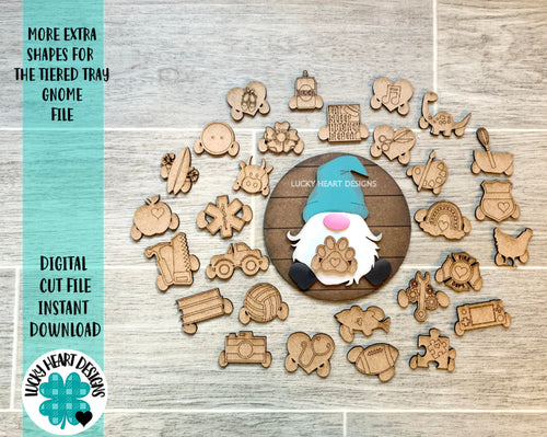 More Extra Shapes for the Tiered Tray Gnome Interchangeable File SVG, Glowforge, LuckyHeartDesignsCo