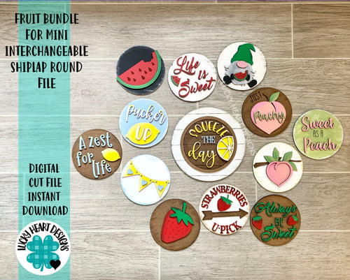 Fruit Bundle for the Interchangeable Shiplap Round and Leaning Ladder File SVG, LuckyHeartDesignsCo