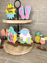 Load image into Gallery viewer, Standing Summer File SVG, Glowforge Gnome, Flip-flops Sunshine, LuckyHeartDesignsCo
