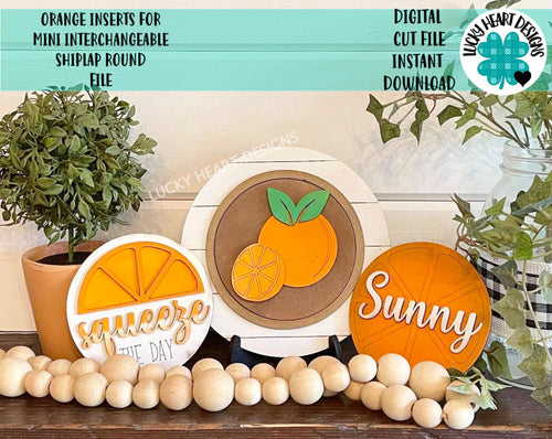 Orange Inserts For The Interchangeable Shiplap Round File SVG, Leaning Ladder Sign, LuckyHeartDesignsCo
