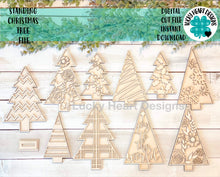 Load image into Gallery viewer, Standing Christmas Tree File SVG, Glowforge Holiday decor, LuckyHeartDesignsCo
