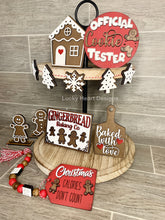 Load image into Gallery viewer, Gingerbread Tiered Tray File SVG, Glowforge Christmas Tier Tray, LuckyHeartDesignsCo

