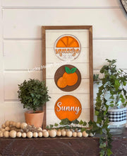 Load image into Gallery viewer, Orange Inserts For The Interchangeable Shiplap Round File SVG, Leaning Ladder Sign, LuckyHeartDesignsCo

