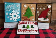 Load image into Gallery viewer, Lighted Christmas Signs File SVG, Holiday Decor Glowforge, LuckyHeartDesignsCo

