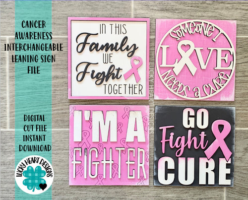 Cancer Awareness Leaning Ladder File SVG, Fundraiser Glowforge, LuckyHeartDesignsCo