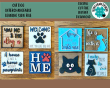 Load image into Gallery viewer, Cat Dog Leaning Ladder File SVG, Tiered Tray Glowforge, LuckyHeartDesignsCo
