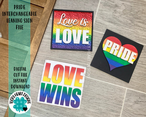 Pride Leaning Ladder Sign File SVG, Interchangeable Glowforge, luckyHeartDesignsCo