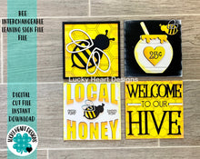 Load image into Gallery viewer, Bee Leaning Ladder File SVG, Glowforge Tiered Tray, LuckyHeartDesignsCo
