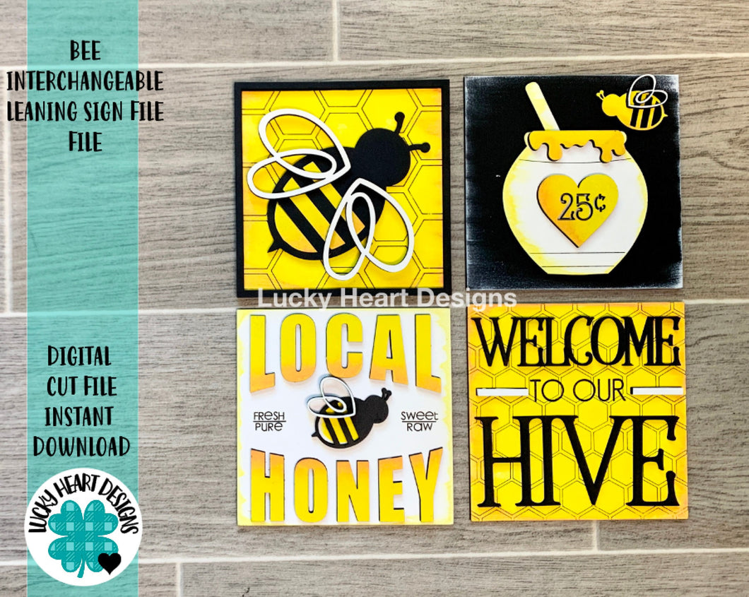 Bee Leaning Ladder File SVG, Glowforge Tiered Tray, LuckyHeartDesignsCo