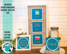 Load image into Gallery viewer, Laundry Leaning Ladder File SVG, Glowforge Tiered Tray, Wash Dry Fold, LuckyHeartDesignsCo
