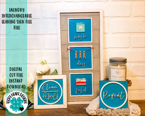 Laundry Leaning Ladder File SVG, Glowforge Tiered Tray, Wash Dry Fold, LuckyHeartDesignsCo