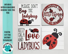 Load image into Gallery viewer, Ladybug Leaning Ladder File SVG, Glowforge Tiered Tray, LuckyHeartDesignsCo
