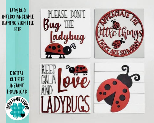 Ladybug Leaning Ladder File SVG, Glowforge Tiered Tray, LuckyHeartDesignsCo