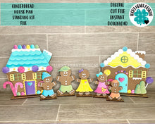 Load image into Gallery viewer, Gingerbread House Man Standing Kit File SVG, Glowforge Holiday Decor, LuckyHeartDesignsCo
