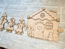 Load image into Gallery viewer, Gingerbread House Man Standing Kit File SVG, Glowforge Holiday Decor, LuckyHeartDesignsCo
