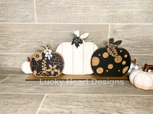 Load image into Gallery viewer, Trio Standing Pumpkin File SVG, Fall Glowforge, LuckyHeartDesignsCo
