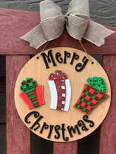 Load image into Gallery viewer, Funky Whimsical Christmas Door Hanger File SVG, Sign Glowforge, LuckyHeartDesignsCo
