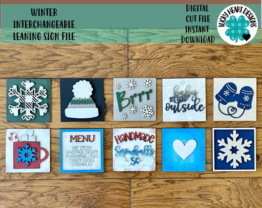 Winter Leaning Ladder File SVG, Tiered Tray Glowforge, LuckyHeartDesignsCo