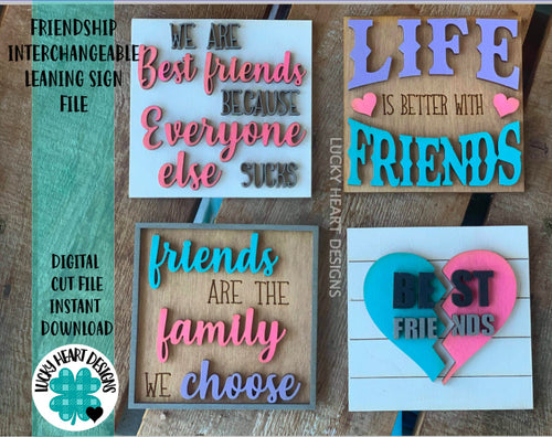 Friendship Leaning Ladder File SVG, Best Friends Glowforge, LuckyHeartDesignsCo