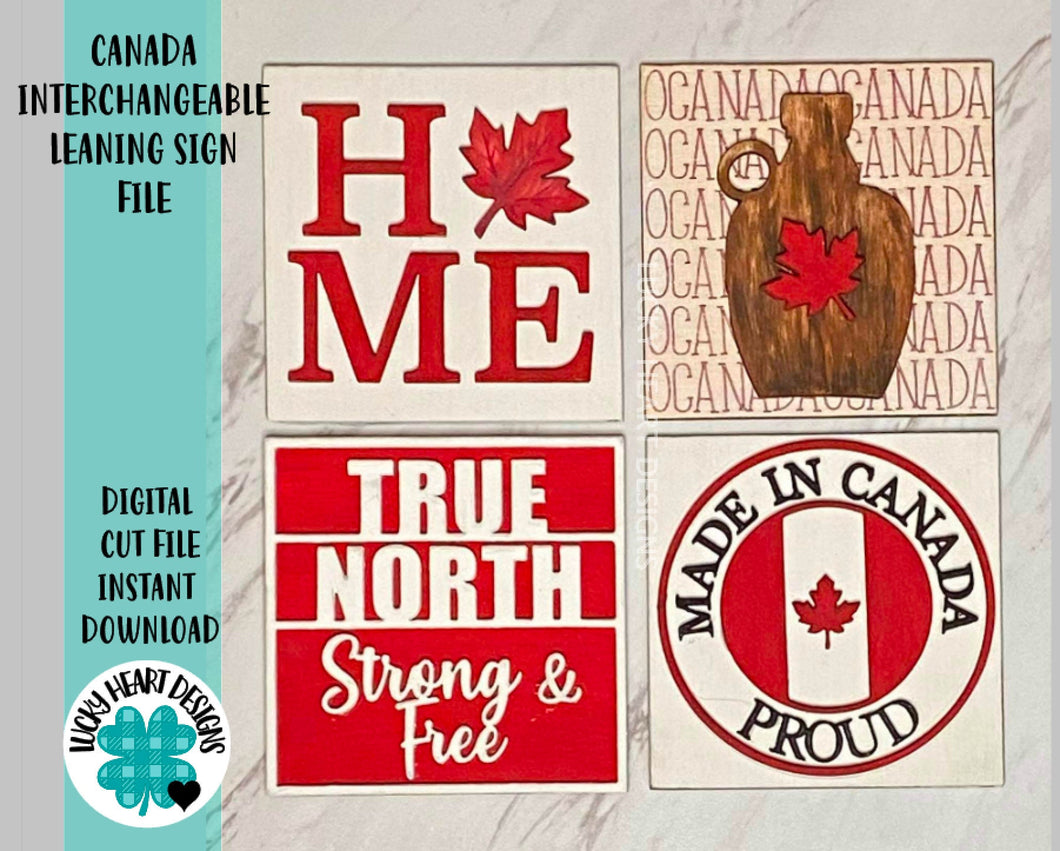 Canada Leaning Ladder File SVG, Glowforge Tiered Tray, LuckyHeartDesignsCo