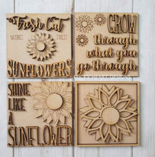 Load image into Gallery viewer, Sunflower Leaning Ladder File SVG, Tiered Tray Glowforge, LuckyHeartDesignsCo
