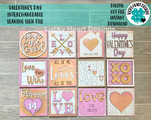 Valentine's Day Leaning Ladder File SVG, Glowforge Tiered Tray, LuckyHeartDesignsCo