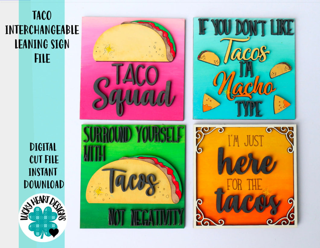 Taco Leaning Ladder File SVG, Tiered Tray Glowforge, LuckyHeartDesignsCo