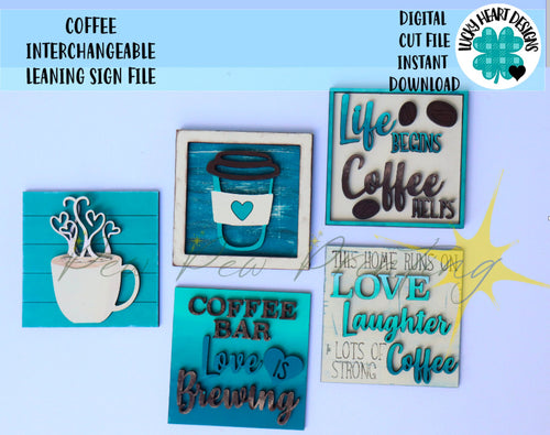 Coffee Leaning Ladder File SVG, Glowforge Tiered Tray, LuckyHeartDesignsCo