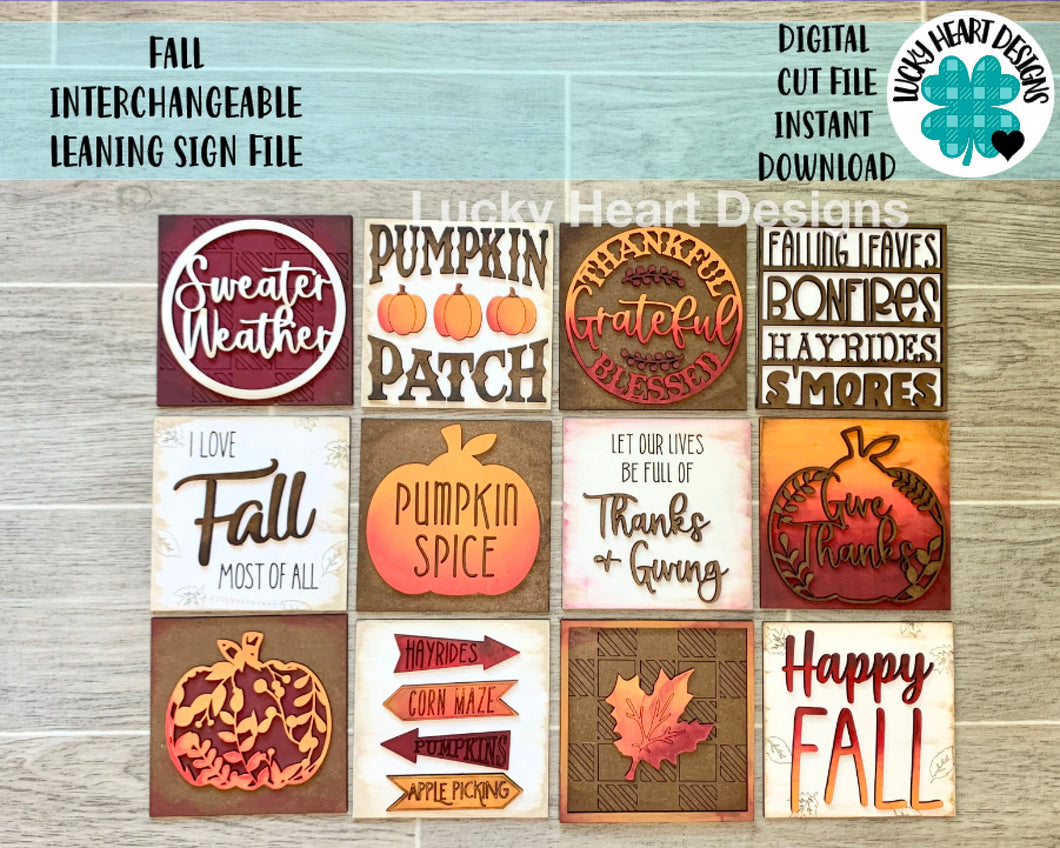 Fall Leaning Ladder File SVG, Tiered Tray Glowforge, LuckyHeartDesignsCo