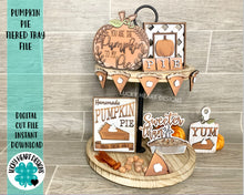 Load image into Gallery viewer, Pumpkin Pie Tiered Tray File SVG, Fall Tier Tray, Thanksgiving Glowforge, LuckyHeartDesignsCo
