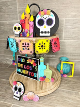 Load image into Gallery viewer, Dia De Los Muertos Tiered Tray File SVG, Day Of The Dead Sign, Glowforge, LuckyHeartDesignsCo

