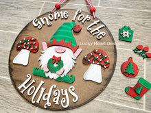 Load image into Gallery viewer, Gnome for the Holidays Christmas Door Hanger File SVG, Glowforge, LuckyHeartDesignsCo
