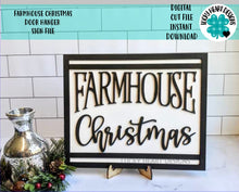 Load image into Gallery viewer, Farmhouse Christmas Door Hanger File SVG, Holiday sign Glowforge, LuckyHeartDesignsCo
