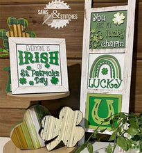 Load image into Gallery viewer, St. Patrick&#39;s Day Leaning Ladder File SVG, Glowforge Tiered Tray, LuckyHeartDesignsCo
