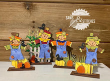 Load image into Gallery viewer, Standing Scarecrow Family Fall File SVG, Glowforge Tiered Tray, LuckyHeartDesignsCo
